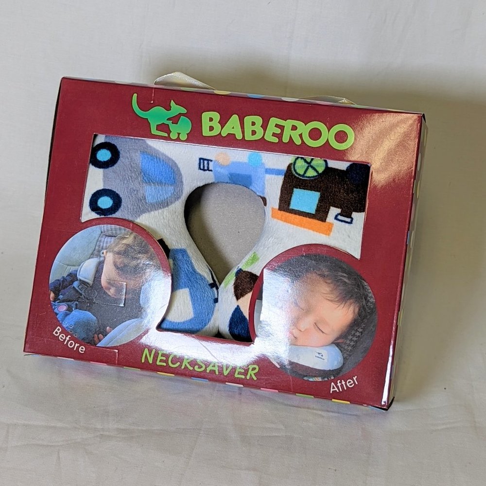 White with train design Baby Neck Pillow